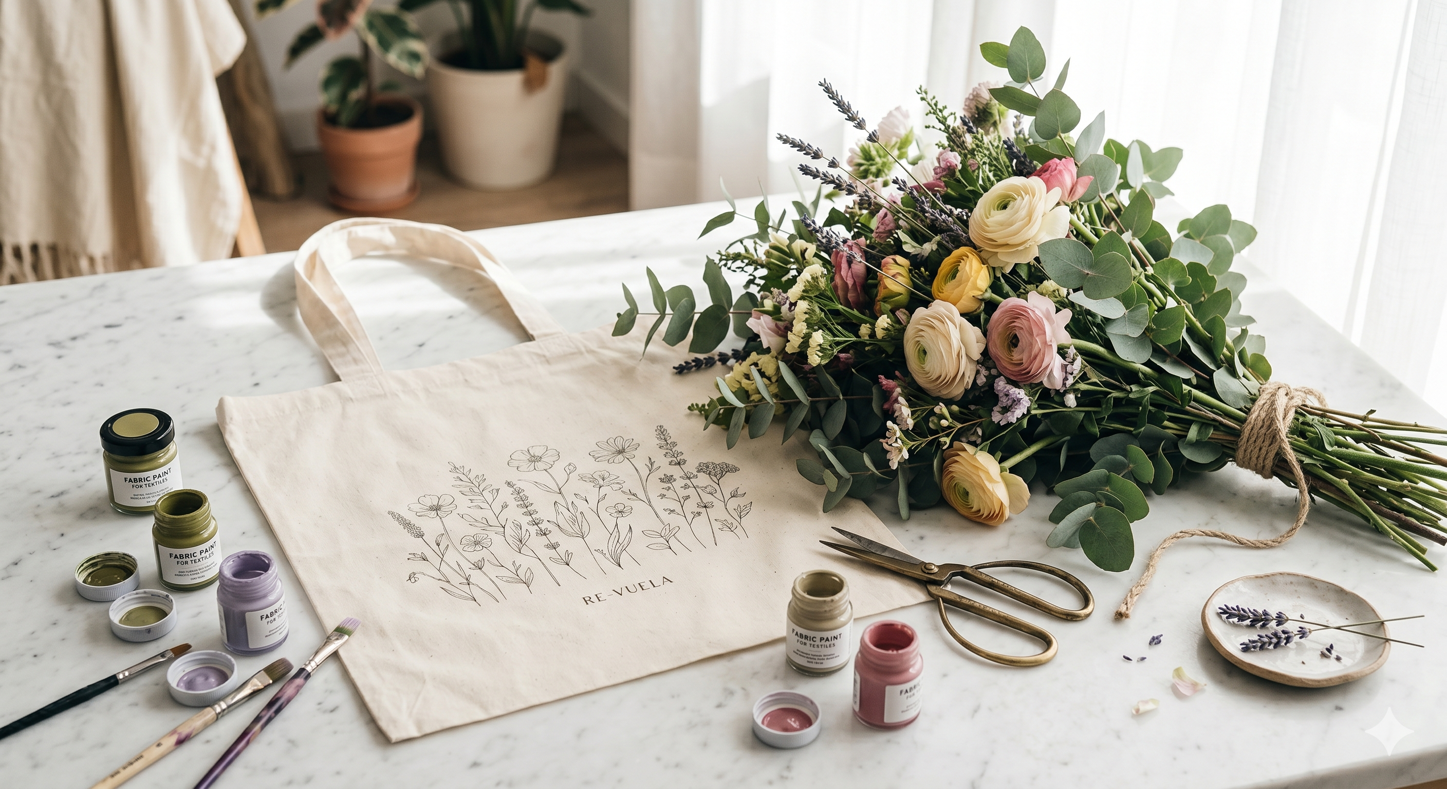 Taller Floral (tote bags + ramo)